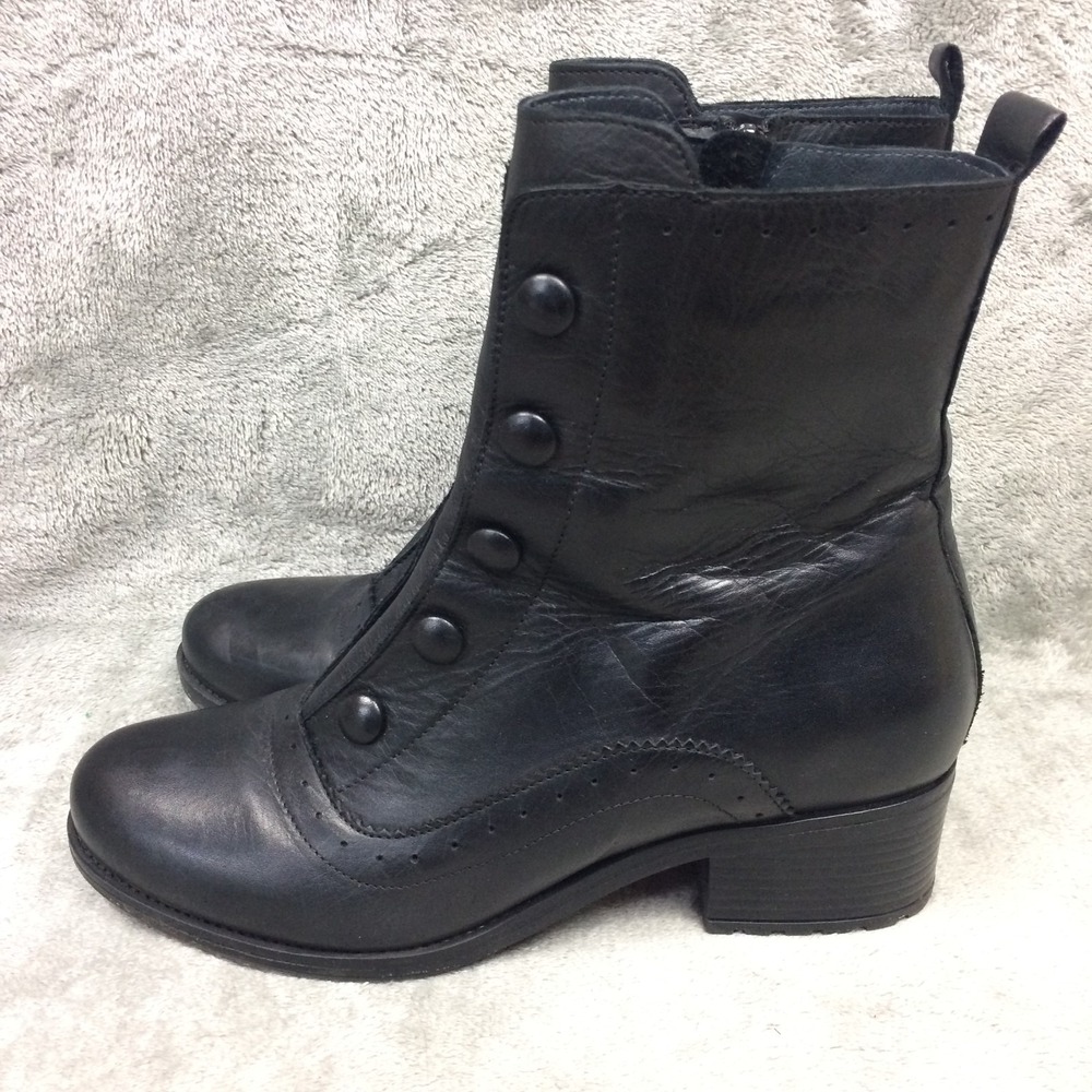 Miz Mooz Jozie Boots Womens‎ 42 Black Leather Zipper Steampunk Victorian